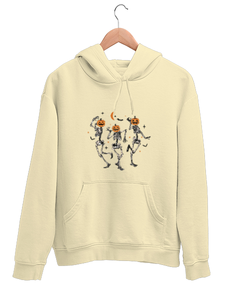 Tisho - KURU KAFA HALLOWEEN Krem Unisex Kapşonlu Sweatshirt