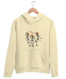 KURU KAFA HALLOWEEN Krem Unisex Kapşonlu Sweatshirt