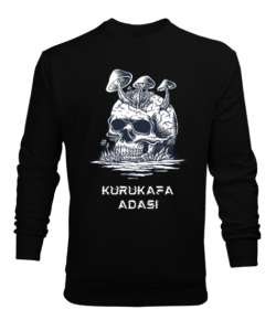 Kurukafa adası Siyah Erkek Sweatshirt