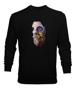 Kurukafa Fantezi Illustratör Siyah Erkek Sweatshirt