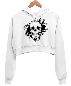 Kurukafa Kadın Crop Sweatshirt Kadın Crop Hoodie Kapüşonlu Sweatshirt