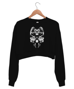 kurukafa-skull kadın crop sweatshirt Kadın Crop Sweatshirt