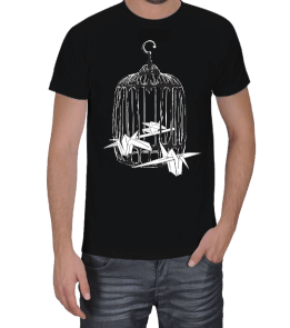 Kuş Kafesi, Origami HD Erkek Tişört