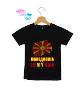 Kuzey Makedonya,Makedonya,Makedonya Bayrağı,Makedonya logosu,Macedonia flag. Siyah Çocuk Unisex - Thumbnail