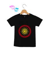 Kuzey Makedonya,Makedonya,Makedonya Bayrağı,Makedonya logosu,Macedonia flag. Siyah Çocuk Unisex - Thumbnail