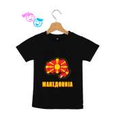 Kuzey Makedonya,Makedonya,Makedonya Bayrağı,Makedonya logosu,Macedonia flag. Siyah Çocuk Unisex - Thumbnail