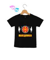 Kuzey Makedonya,Makedonya,Makedonya Bayrağı,Makedonya logosu,Macedonia flag. Siyah Çocuk Unisex - Thumbnail