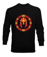 Kuzey Makedonya,Makedonya,Makedonya Bayrağı,Makedonya logosu,Macedonia flag. Siyah Erkek Sweatshirt - Thumbnail