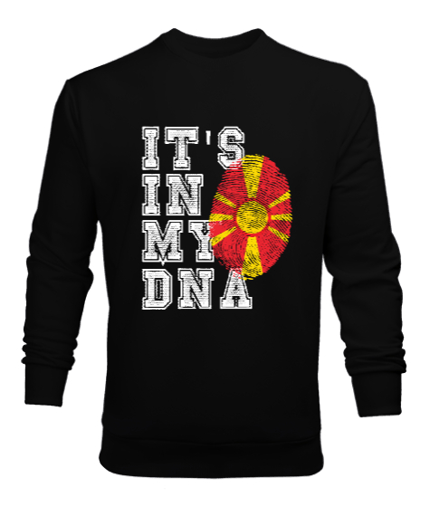 Tisho - Kuzey Makedonya,Makedonya,Makedonya Bayrağı,Makedonya logosu,Macedonia flag. Siyah Erkek Sweatshirt