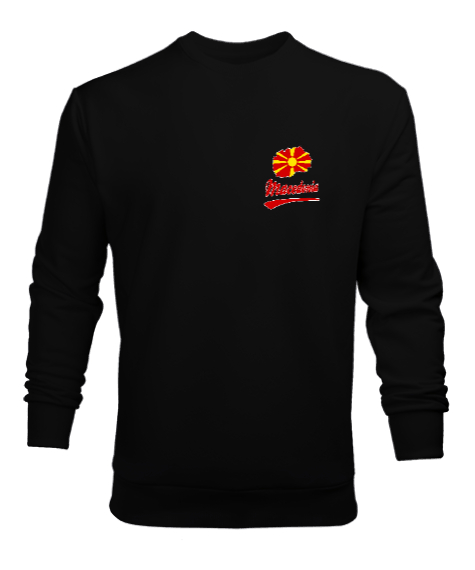 Tisho - Kuzey Makedonya,Makedonya,Makedonya Bayrağı,Makedonya logosu,Macedonia flag. Siyah Erkek Sweatshirt