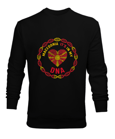 Tisho - Kuzey Makedonya,Makedonya,Makedonya Bayrağı,Makedonya logosu,Macedonia flag. Siyah Erkek Sweatshirt