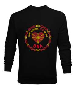 Kuzey Makedonya,Makedonya,Makedonya Bayrağı,Makedonya logosu,Macedonia flag. Siyah Erkek Sweatshirt