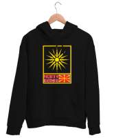 Kuzey Makedonya,Makedonya,Makedonya Bayrağı,Makedonya logosu,Macedonia flag. Siyah Unisex Kapşonlu Sweatshirt - Thumbnail