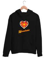 Kuzey Makedonya,Makedonya,Makedonya Bayrağı,Makedonya logosu,Macedonia flag. Siyah Unisex Kapşonlu Sweatshirt - Thumbnail