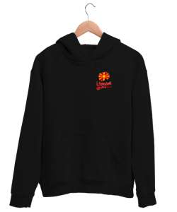 Kuzey Makedonya,Makedonya,Makedonya Bayrağı,Makedonya logosu,Macedonia flag. Siyah Unisex Kapşonlu Sweatshirt