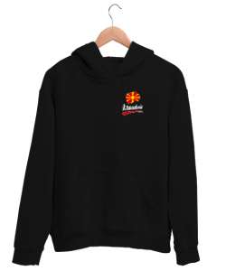 Kuzey Makedonya,Makedonya,Makedonya Bayrağı,Makedonya logosu,Macedonia flag. Siyah Unisex Kapşonlu Sweatshirt