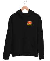 Kuzey Makedonya,Makedonya,Makedonya Bayrağı,Makedonya logosu,Macedonia flag. Siyah Unisex Kapşonlu Sweatshirt - Thumbnail