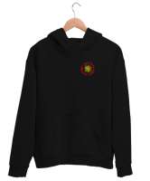 Kuzey Makedonya,Makedonya,Makedonya Bayrağı,Makedonya logosu,Macedonia flag. Siyah Unisex Kapşonlu Sweatshirt - Thumbnail