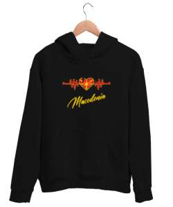 Kuzey Makedonya,Makedonya,Makedonya Bayrağı,Makedonya logosu,Macedonia flag. Siyah Unisex Kapşonlu Sweatshirt