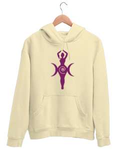 Kybele - Kibele Tanrıça V3 Krem Unisex Kapşonlu Sweatshirt