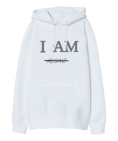 l am alone Oversize Unisex Kapüşonlu Sweatshirt