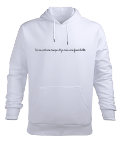 La vie et une soupe et je suis une fourchette Erkek Kapüşonlu Hoodie Sweatshirt