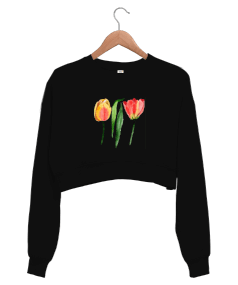 Laleler Kadın Crop Sweatshirt