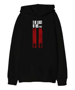 Last of Us Part II Tasarım Baskılı Siyah Oversize Unisex Kapüşonlu Sweatshirt