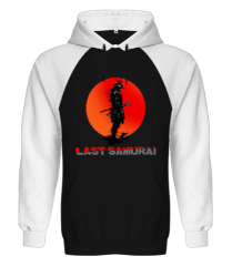 Last Samurai Siyah/Beyaz Orjinal Reglan Hoodie Unisex Sweatshirt