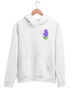 Lavanta Beyaz Unisex Kapşonlu Sweatshirt