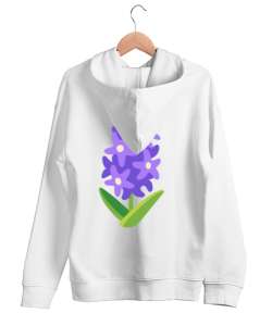 Lavanta Beyaz Unisex Kapşonlu Sweatshirt