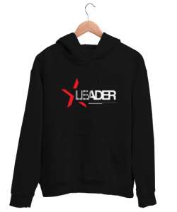 Leader - Lider - Önder Siyah Unisex Kapşonlu Sweatshirt