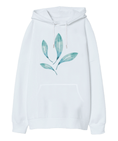 Leaf Oversize Unisex Kapüşonlu Sweatshirt