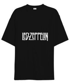 Led Zeppelin 19070s Rock Metal Baskılı Siyah Oversize Unisex Tişört