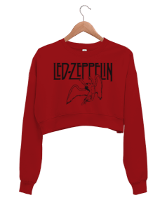 Led Zeppelin Rock Tasarım Baskılı Kadın Crop Sweatshirt