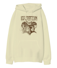 Led Zeppelin Rock Tasarım Baskılı Oversize Unisex Kapüşonlu Sweatshirt