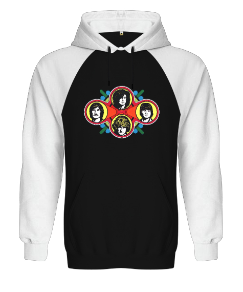Led Zeppelin Rock V3 Siyah/Beyaz Orjinal Reglan Hoodie Unisex Sweatshirt