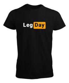 LegDay Gym Workout Hub Siyah Erkek Tişört