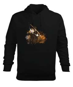 Legolas Yüzüklerin Efendisi Tasarımı Baskılı Siyah Erkek Kapüşonlu Hoodie Sweatshirt