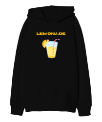 Lemonade Siyah Oversize Unisex Kapüşonlu Sweatshirt