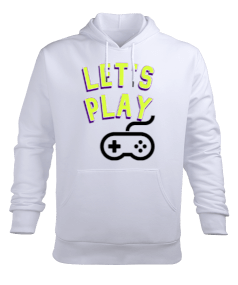 lets play Erkek Kapüşonlu Hoodie Sweatshirt