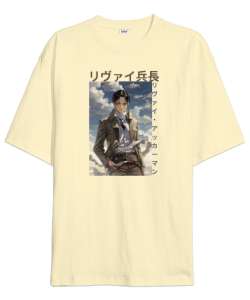  Levi Ackerman Krem Oversize Unisex Tişört