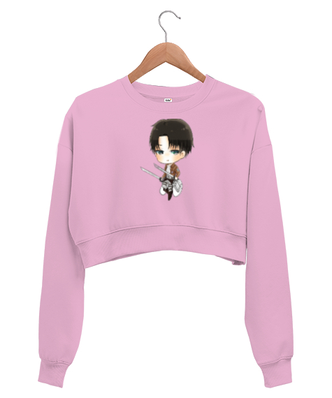 Levi Pembe Kadın Crop Sweatshirt