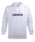 Liberta Beyaz Erkek Kapüşonlu Hoodie Sweatshirt