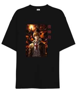 Light Yagami Siyah Oversize Unisex Tişört