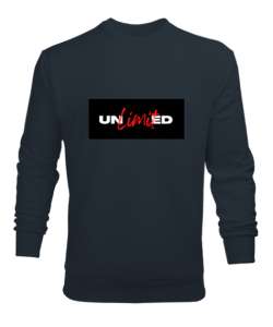 LİMİTSİZ UNLİMİTED BASKILI Füme Erkek Sweatshirt