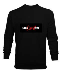 LİMİTSİZ UNLİMİTED BASKILI Siyah Erkek Sweatshirt