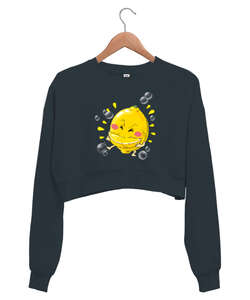 Limon Füme Kadın Crop Sweatshirt