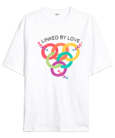 Linked By Love Oversize Unisex Tişört