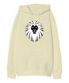 Lion Oversize Unisex Kapüşonlu Sweatshirt